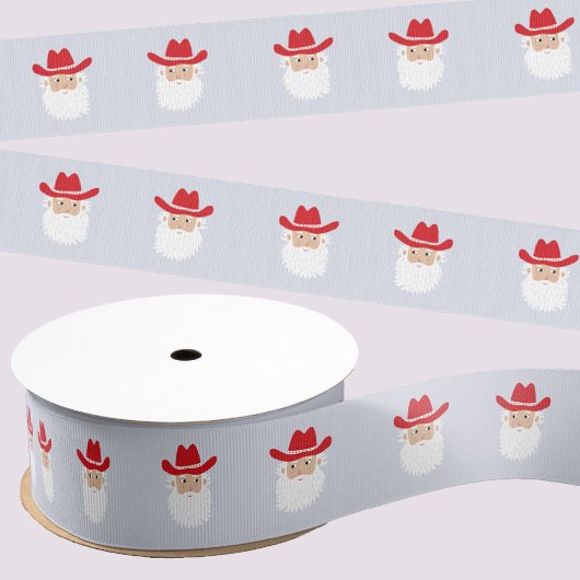Cowboy Santa Claus Western Christmas Grosgrain Lint