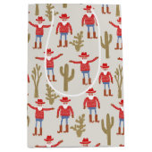 Cowboy Santa Claus Western Christmas Medium Cadeauzakje (Voorkant)