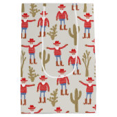 Cowboy Santa Claus Western Christmas Medium Cadeauzakje (Achterkant)