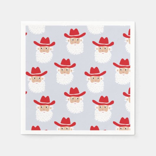 Cowboy Santa Claus Western Christmas Servet (Voorkant)