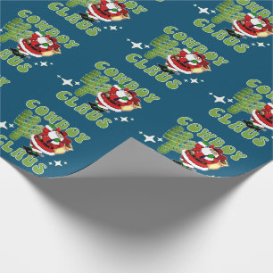 Cowboy Santa Cowboy Claus en Cactus Tree Cadeaupapier