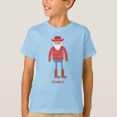 Cowboy Santa Custom Text Christmas T-shirt (Voorkant)
