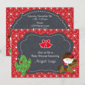 Cowboy Santa en Paardenvakantie Baby shower uitnod Kaart (Voorkant / Achterkant)