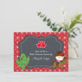 Cowboy Santa en Paardenvakantie Baby shower uitnod Kaart (Staand voorkant)