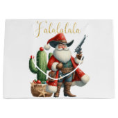 Cowboy Santa Falalala Desert Cactus Pistol Groot Cadeauzakje (Voorkant)