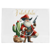 Cowboy Santa Falalala Desert Cactus Pistol Groot Cadeauzakje (Achterkant)