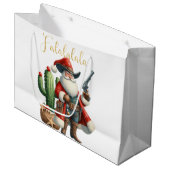 Cowboy Santa Falalala Desert Cactus Pistol Groot Cadeauzakje (Voorkant Gekanteld)