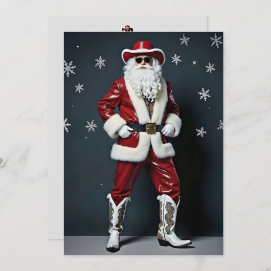 Cowboy Santa Feestdagenkaart (Voorkant / Achterkant)