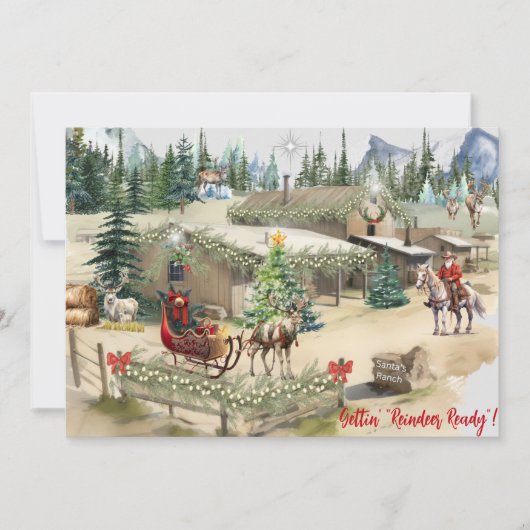 Cowboy Santa Gettin 'Rendier Ready' Kerstmis Ca (Voorkant)