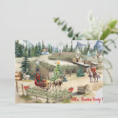 Cowboy Santa Gettin 'Rendier Ready' Kerstmis Ca (Staand voorkant)