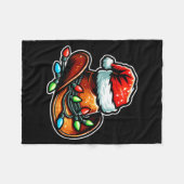 Cowboy Santa Hat Xmas Reindeer Rodeo Christmas In  Fleece Deken (Voorkant (Horizontaal))