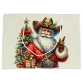Cowboy Santa Kerstboom Kerstpak Cowboy Pet Groot Cadeauzakje (Voorkant)