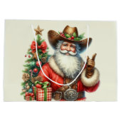 Cowboy Santa Kerstboom Kerstpak Cowboy Pet Groot Cadeauzakje (Achterkant)