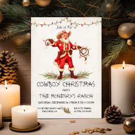 Cowboy Santa Kerstmis lasso lichten Kaart