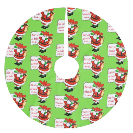 Cowboy Santa Makin' A List Kerstboom Rok (Voorkant)