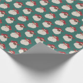 Cowboy Santa op donkergroen Cadeaupapier (Hoek)