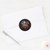 Cowboy Santa Riding Een Paard Kerstmis Grappig Wes Ronde Sticker (Envelop)