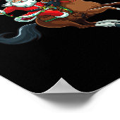 cowboy santa rijden een paard kerst grappig t- poster (Hoek)