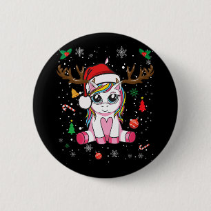 cowboy santa rijden een paard kerst grappig t- ronde button 5,7 cm