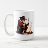 Cowboy Santa Roasts Campfire Marshmallow Koffiemok (Links)