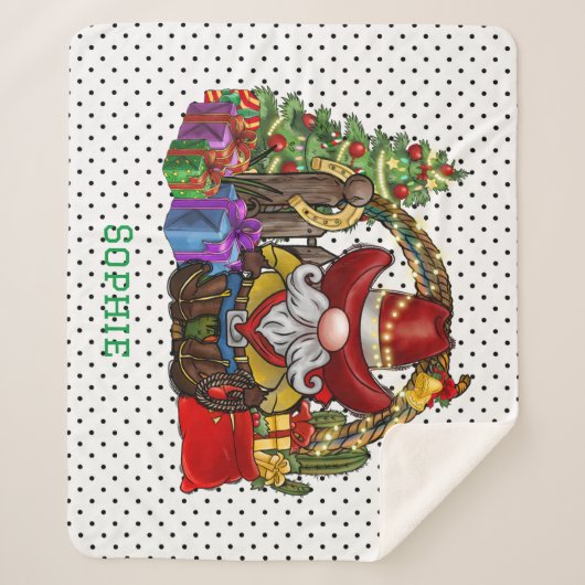 Cowboy Santa Sherpa Deken (Voorkant)