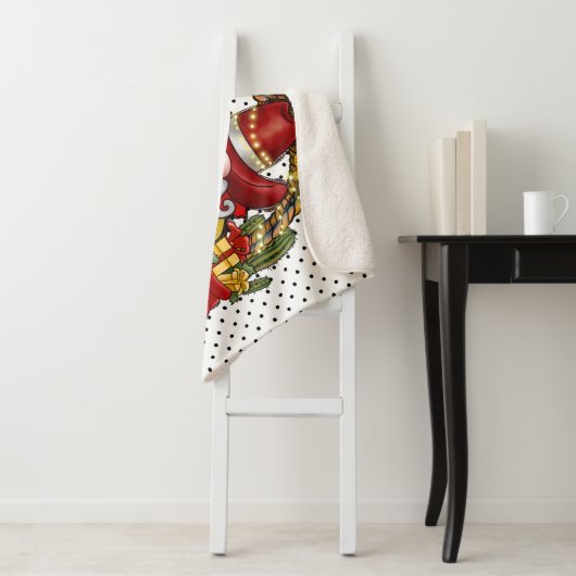 Cowboy Santa Sherpa Deken (In situ)