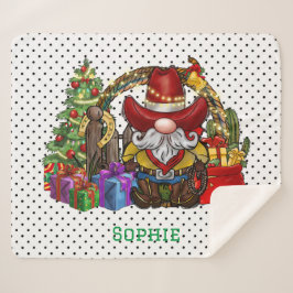 Cowboy Santa Sherpa Deken