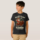 Cowboy Santa Shirt Wyoming Christmas Buffalo Holid (Voorkant volledig)