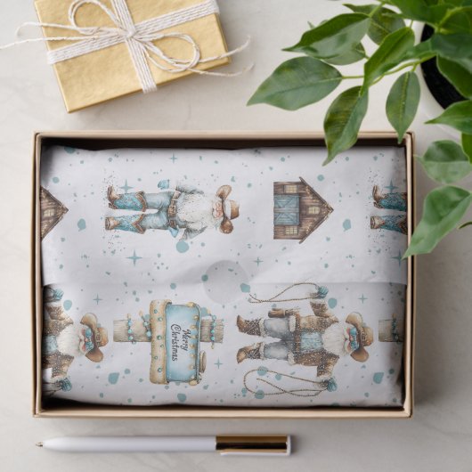 Cowboy Santa Tissuepapier (Geschenk)