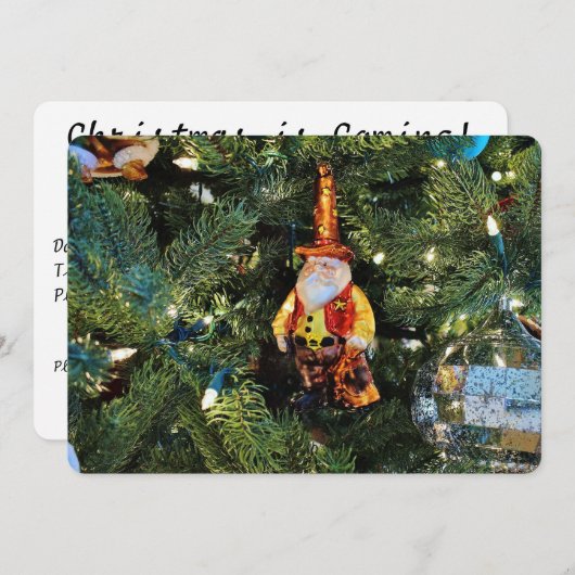 Cowboy Santa Uitnodiging (Voorkant / Achterkant)