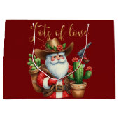 Cowboy Santa Veel liefde Desert Cactus Pistol Groot Cadeauzakje (Voorkant)