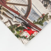 Cowboy Santa - Wagon met Hay Bales Fleece Deken (Hoek)