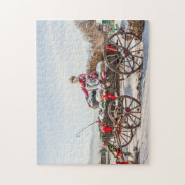 Cowboy Santa - Wagon met Hay Bales Legpuzzel