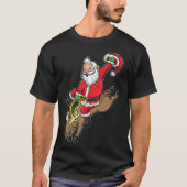 Cowboy Santa Xmas Rendier Rodeo Kerstmis in Texas T-shirt (Voorkant)