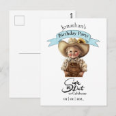 Cowboy Save The Date Happy Birthday Boy Ansichtkaa Briefkaart (Voorkant / Achterkant)