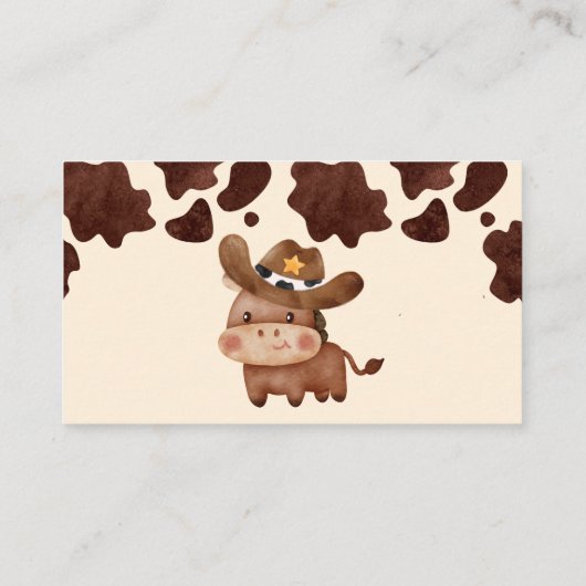 Cowboy schattig baby paard western boek aanvraag informatiekaartje (Achterkant)