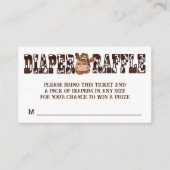 Cowboy schattig baby paard westerne luier loterij informatiekaartje (Voorkant)