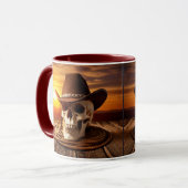 Cowboy schedel met lasso mok (Voorkant links)