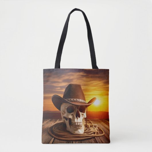Cowboy schedel met lasso tote bag (Voorkant)