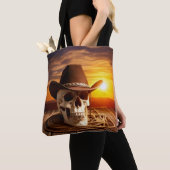 Cowboy schedel met lasso tote bag (Dichtbij)