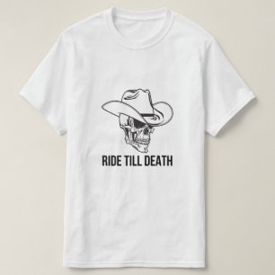 Cowboy-schedel tot de dood rijden t-shirt