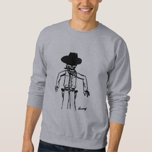 Cowboy Schets Mannen Sweatshirt (Voorkant)
