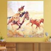 Cowboy Schilderij van Eward Borein Canvas Afdruk (Insitu (Woonkamer))