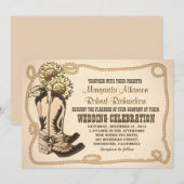 Cowboy schoenen rustieke bruiloft uitnodigingen (Voorkant / Achterkant)