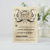 cowboy schoenen western bruiloft RSVP kaarten Kaartje (Staand voorkant)