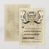 cowboy schoenen western bruiloft RSVP kaarten Kaartje (Voorkant / Achterkant)