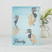 Cowboy Seahorse Pool Party Kaart (Staand voorkant)