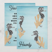 Cowboy Seahorse Pool Party Kaart (Voorkant / Achterkant)