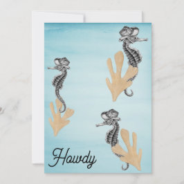 Cowboy Seahorse Pool Party Kaart