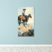 cowboy, Sentinel van de Plains by Dunton Canvas Afdruk (Insitu (Houten vloer))